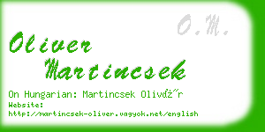 oliver martincsek business card